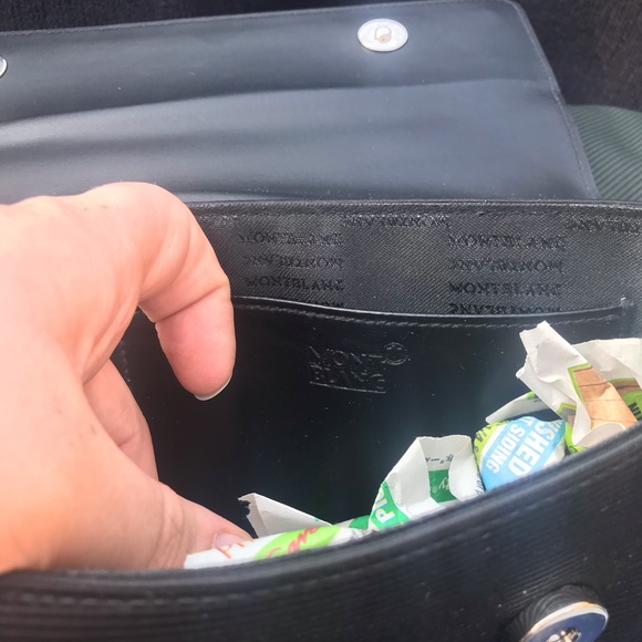 Authentic MONTBLANC bag leather trim wristlet - Picture 5 of 8